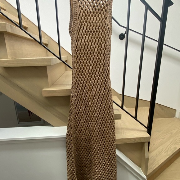Zara Gold Metallic Crochet Dress with Slip - Picture 4 of 4